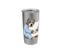 American Bully Sleeping in Cute Pijama Sleep Dog Vaso térmico de acero inoxidable de doble pared