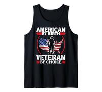 American by Birth Veteran by Choice Día de los Veteranos de la Bandera de Estados Unidos Camiseta sin Mangas