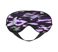 American Camouflage Purple - Antifaz para dormir de doble cara, cómoda y suave, con correa ajustable, bloquea la luz