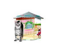 American Cat Club Cat House with Scratcher & Catnip incluida - Beach Cottage