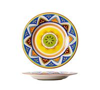 American Ceramic Western Dishes - Vajilla pastoral pintada a mano - Plato bohemio de 11 pulgadas (J-260)