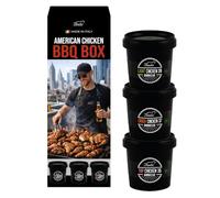 American Chicken BBQ Box Bembo - Set de 3 especias premium para pollo - Chicken rub para parrilla, barbacoa y horno - Kit de especias estilo BBQ americano