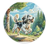 American Cocker Spaniel 1000 Piezas Puzzles para Adultos Y Niños Diseño Rico En Colores Animals Rompecabezas Redondo Regalos De Viaje Puzzle De Desafío Cerebral Juego De Regalo 1000pcs (67.5x67.5cm)