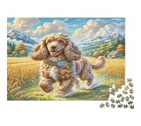 American Cocker Spaniel Adult Challenging Puzzle Games Poodle in Wheat for Women, Gifts for Men Age 14 Years Up 70x50cm/1000pcs