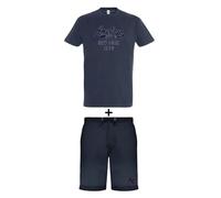 AMERICAN COLLEGE USA Ensemble Lot 2 Pièces T Shirt et Short Enfants Garçons Filles, Conjunto 2 piezas camiseta + pantalón corto Unisex Niños, Bleu Marine, 10 Ans