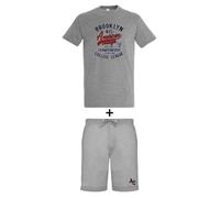 AMERICAN COLLEGE USA Ensemble Lot 2 Pièces T Shirt et Short Enfants Garçons Filles, Conjunto 2 piezas camiseta + pantalón corto Unisex Niños, Gris, 4 Ans