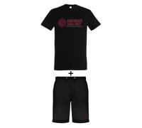 AMERICAN COLLEGE USA Ensemble Lot 2 Pièces T Shirt et Short Enfants Garçons Filles, Conjunto 2 piezas camiseta + pantalón corto Unisex Niños, Noir, 12 Ans