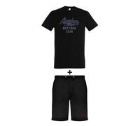 AMERICAN COLLEGE USA Ensemble Lot 2 Pièces T Shirt et Short Enfants Garçons Filles, Conjunto 2 piezas camiseta + pantalón corto Unisex Niños, Noir, 4 Ans