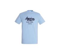AMERICAN COLLEGE USA T Shirts Manches Courtes Enfants Garçon Fille, Camisetas Unisex Niños, Bleu Ciel,