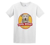 American Cool Bully Dog Logo T-Shirt Graphic tee Printed Top Mens White Shirt XL