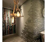American Country Double Head Rope Lights Retro Hanging Pendant Iron Metal Ceiling Light Bar Cafe Idyllic Restaurant Personality Creative Chandelier