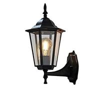 American Country Linterna montada en la Pared Vidrio Metal Antiguo Vintage Industrial Lámpara de Pared para Exteriores para pabellón Balcón Bar Patio Apliques de luz de Pared Impermeable IP65 Luz de