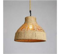American Country Retro Land-Art Pendant Light - Single Head Hemp Rope E27 Chandelier, Iron Art Hanging Lamp Compatible, Chandeliers