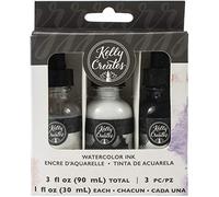 American Crafts Kelly CREA WTRCLR 3/PKG, Negro, Blanco e Iridiscente, talla única