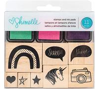 American Crafts Wooden Stamps & Ink Pads-Shimelle Glitter Girl
