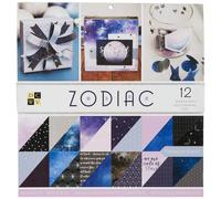 American Crafts -Zodiac Premium Printed Cardstock 12x12 Paper Crafts Art Supplies Sheets Holographic Foil Double Sided Printed Cardstock C