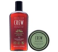 American Crew Crema Classic + Set 3 en 1 de árbol de té (Crema moldeadora 50 ml + 3 en 1 450 ml)