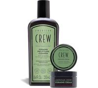 American Crew - Rutina Potencia tus Rizos, Champú Previo al Peinado Forming Pre-Styling Cleanser 250 ml + Cera para Hombres Forming Cream 85g, Rizos Definidos y Duraderos