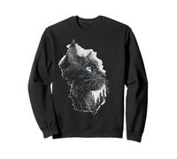 American-Curl Cat Dibujo Gráfico Cara Ojos Azules O Sudadera