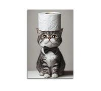 American Curl Wall Art_ Funny Bathroom Decor_ Animal in Toilet_ Toilet Paper_ Cat Print_ American Curl Gift_ -1_1 Poster Decorative Painting Canvas Wall And Art Picture Print Modern Family Bedroom Dec