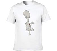 American Dad Roger Cute T-Shirt Graphic tee Printed Top Mens White Shirt XL