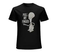 American Dad Roger Pull My Finger T-Shirt Graphic tee Printed Top Mens Black Shirt S