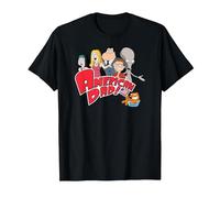 American Dad Show Logo with Family Cartoon Camiseta, Hombre, Negro, XXL