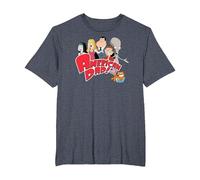 American Dad Show Logo with Family Cartoon Camiseta, Hombre Tallas Grandes, Azul Jaspeado, 3X Alto