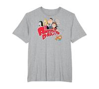 American Dad Show Logo with Family Cartoon Camiseta, Hombre Tallas Grandes, Gris Jaspeado, 2X Alto