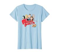 American Dad Show Logo with Family Cartoon Camiseta, Mujer, Azul Bebé, S