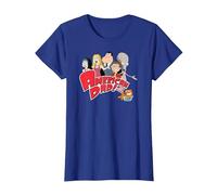 American Dad Show Logo with Family Cartoon Camiseta, Mujer, Azul Real, XXL