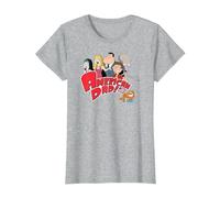 American Dad Show Logo with Family Cartoon Camiseta, Mujer, Gris Jaspeado, 3XL