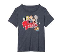 American Dad Show Logo with Family Cartoon Camiseta, Mujer Tallas Grandes, Azul Jaspeado, 2XL Grande