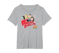 American Dad Show Logo with Family Cartoon Camiseta, Mujer Tallas Grandes, Gris Jaspeado, 3XL Grande