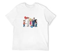 American Dad T-Shirt Graphic tee Printed Top Mens White Shirt 3XL