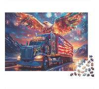 American Eagle Truck_1 Paquete Rompecabezas 1000 Piezas Ecológico para Ancianos Entusiastas, Antiestrés, Diversión De Viaje, Elección Popular 38x26cm/1000pcs