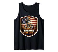 American Embrace The Dirt Bike Rider Motocross Patriot USA Camiseta sin Mangas