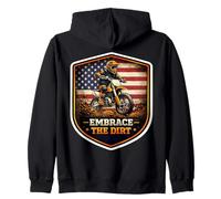 American Embrace The Dirt Bike Rider Motocross Patriot USA Sudadera con Capucha