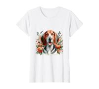 American English Coonhound Dog Halloween Acuarela Obra de Arte Camiseta gráfica económica, Mujer, Blanco, XL