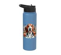 American English Coonhound Dog Halloween Acuarela Obra de arte Stainless Steel Insulated Water Bottle