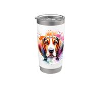 American English Coonhound Dog Hound Group Obra de arte Vaso térmico de acero inoxidable de doble pared