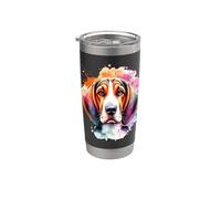 American English Coonhound Dog Hound Group Obra de arte Vaso térmico de acero inoxidable de doble pared