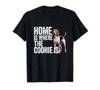 American English Coonhound Home es Donde está el Coonie Camiseta gráfica económica, Hombre, Negro, L