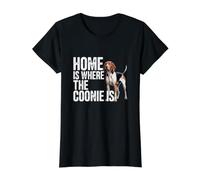 American English Coonhound Home es Donde está el Coonie Camiseta gráfica económica, Mujer, Negro, L