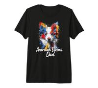 American Eskimo Dad Dog Lovers Hombres Vintage Día del Padre Camiseta Premium
