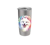 American Eskimo Dog Non-Sporting Group Obra de arte Vaso térmico de acero inoxidable de doble pared