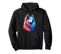 American Eskimo Lovers Colorido Pop Art American Eskimo Dog Sudadera con Capucha