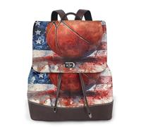 American Fag, USA Basketball - Mochila de viaje para mujer, mochila casual, mochila de cuero estampada para mujer para el trabajo