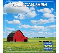 American Farm Calendar 2026: Rustic Scenes and Rural Serenity | Kalender Calendario Calendrier | Lunar Moon Phases - Bonus 3 Months 2025
