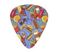 American Fast Food Pizza Hotdog - Púas de guitarra para bajo, guitarra acústica eléctrica (12 unidades)
